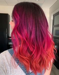 Highlights For Long Hair, Long Hair Highlights, Elegant Hairstyle, Red Ombre Hair, Colored Hair Tips, Professional Hair Color, Cute Hair Colors, Pink Highlights, Pretty Hair Color