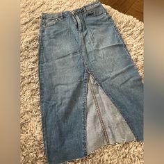 Perfect Mid Length Denim Skirt Nwot High Rise Size 9 Almost Famous Medium Wash Denim Skirt Jeans, Medium Wash Stretch Denim Skirt, Mid Length Denim Skirt, Almost Famous, Women Skirts Midi, Mid Length, Denim Skirt, Midi Skirt, Womens Skirt