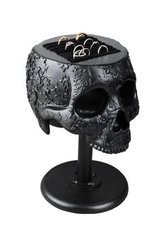 Unique Ring Holder, Handmade Skulls, Ring Organizer, Ring Holders, Display Jewelry, Dark Home Decor, Ring Storage, Goth Home Decor, Goth Decor