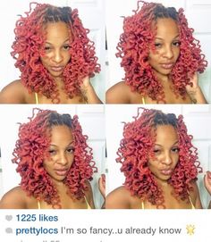 A fun roller set! Instagram Loc Curls, Dyed Locs, Pretty Dreads, Women With Dreadlocks, Rasta Hair, Thick Locs, Loc Inspiration, Dreads Girl, Bold Hair Color