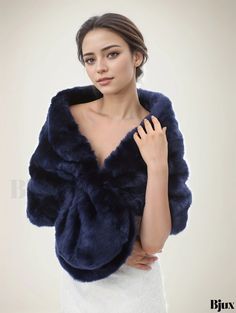 Bjux - Faux Fur Cape Coat: Sophisticated Button-Front Outerwear for Autumn & Winter - Womens Fashion Fitted Faux Wrap Winter Outerwear, Fur Stole Wedding, Faux Fur Cape, Faux Fur Shawl, Wedding Fur, Faux Fur Wrap, Wedding Shrug, Fur Cape, Fur Shawl