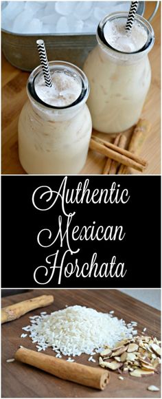 two mason jars filled with homemade mexican horchata