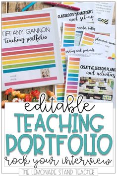 teacher's guide to teaching portrolio with the lemonade stand teacher printables