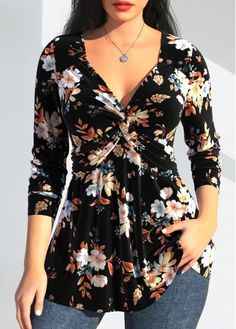 Color:Black;Size:S;Size:M;Size:XXL;Package Contents:1 X T Shirt;Occasion:Other;Style:Elegant; Casual Tops For Women, Women Shirts Blouse, Holiday Fashion, Long Sleeve Casual, Black Print, Plus Size Tops, Black Long Sleeve, Womens Clothing Tops, Casual Tops