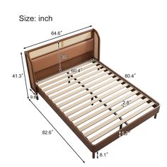 the measurements for a bed frame and headboard