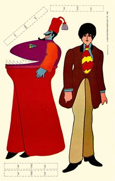 an image of two people standing next to each other in front of a paper cutout