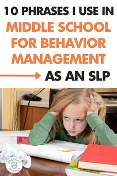 If you’re a middle school SLP, this is for you! Here are 10 phrases I use as a SLP in middle school for behavior management. I use these behavior management strategies to help students with social skills, redirection, collaboration, positive reinforcement, and problem solving. These behavior management strategies work great for all ages but especially with older speech therapy students. This will become your go to phrases as a middle school SLP. Therapy Topics, School Speech Therapy, Speech Therapy Games, School Slp, Therapy Games