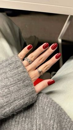 Autumn Red Nails, New Year Manicure, Nails Fall Autumn, Shellac Nails Fall, Maroon Nails, September Nails, Pumpkin Nails, October Nails