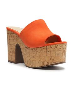 Cork Heels, Nubuck Leather, Love This, Heel Height, Sandals, Orange, Heels, Free Shipping, Leather