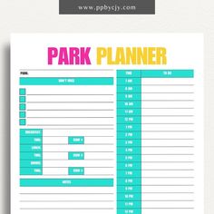 Amusement Park Itinerary Printable Template – Digital Download for Planning and Organizing Your Park Visit Planning A Disney World Vacation, Schedule Your Day, Florida Theme Parks, Itinerary Planner, Disney World Vacation Planning, Vacation Itinerary, Orlando Vacation, Travel Checklist, Planning Your Day