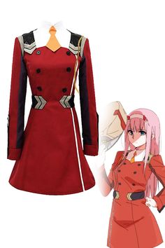 Darling In The Franxx Zero Two Cosplay, Cosplay Zero Two, 02 Darling, Female Cosplay Ideas, Zero Two Cosplay, Easy Cosplay Ideas, School Uniform Dress, Cosplay Store, Easy Cosplay