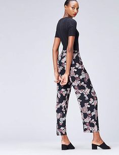 FIND Pantalon Large Imprimé Fleuri Femme: Amazon.fr: Vêtements et accessoires