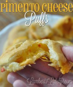 Recipe - Pimento Cheese Puffs _ I am a pimento cheese fanatic. And every year for Master's weekend, I have to make a big batch of pimento cheese. But eventually?  You have to get a little creative with it. So I made these this year - so easy & they really were great! #Pimento_Cheese #Puffs Homemade Pimento Cheese, Pimento Cheese Sandwiches, Best Party Appetizers, Pimento Cheese Recipes, Bacon Pizza, Pimiento Cheese, Cheese Puff, Pillsbury Recipes, Super Snacks