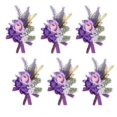 PRICES MAY VARY. Boutonniere size: 2.76" inch/7cm height, 4.73 inch/12cm width Material: Mainly made of artificial silk rose flowers, faux succulents, lavender, lilies, leaves, foam berries and ribbons Packing List: 6 pcs of Classic Purple Theme boutonniere for men wedding Occasions:From simple plant sprigs to romantic flower, there's no shortage of wedding flower ideas for your groom's boutonniere that will make a gorgeous addition to his lapel. Perfect for the groom and his brothers (best man Diy Wedding Bouquet Fake Flowers, Groom And Best Man, Purple Boutonniere, Calla Lily Boutonniere, French Country Wedding, Formal Dinner Party, Best Man Wedding, Wrist Flowers, Groomsmen Boutonniere