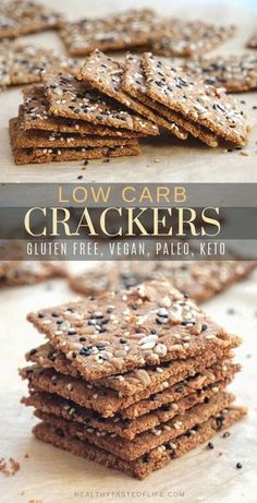 low carb crackers are an easy and delicious snack to eat for lunch or dessert