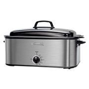 the crock pot is made with stainless steel