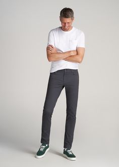 About Our Long Inseam Pants If you love our Carman jeans, you'll love our Carman pants for tall men. You've been searching far and wide for the perfect pair of pants that are long enough for your legs while still providing a flattering fit – and now you've found them. These casual pants have been made specifically for guys between 6'3” and 7'1” with up to a 40” inseam so you can leave the days of short hems in the past. They have a flattering tapered fit that's stylish while still providing enou Relaxed Fit Jeans With Pockets And 5-inch Inseam, Classic Jeans With Welt Pockets, Classic Jeans With 5-inch Inseam, Classic Stretch Jeans, Classic Tapered Leg Jeans Without Pockets, Classic Jeans With Welt Pockets And 5-inch Inseam, Classic Stretch Bottoms With Five Pockets, Tall Men, Tall Pants