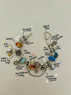 Pandora Theme Bracelet, Best Pandora Charms, Summer Pandora Charms, Pandora Charm Necklace Ideas, Aesthetic Pandora Charms, Cute Pandora Charms, It Bracelets