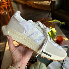 Brand New Adidas Shoes. White/Taupe. 9.5 Us. Perfect Condition. Never Worn. Has Tags. Adidas Shoes White, Adidas Retropy E5, Tan Adidas Hoops 3.0, Adidas Retropy, New Adidas Shoes, Adidas Originals Shoes, Shoes White, Adidas Men, Adidas Shoes