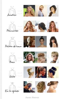 Peinados según escote Neckline Guide, Hair Guide, Dress Hairstyles, Different Dresses, Different Hairstyles, Necklines For Dresses, Homecoming Hairstyles, Types Of Dresses