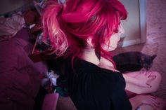 Love this Pink Emo Hair, Pink Emo, Pink Hair Color Ideas, Pink Hair Color, Hot Pink Hair, Hair Color Crazy