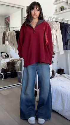 Romcom Outfits, Quarter Zip Outfit, Minimalist Fashion Women, Fashion Design Clothes, Teenage Fashion Outfits, Casual Style Outfits, Dream Clothes, College Outfits, Fall Winter Outfits