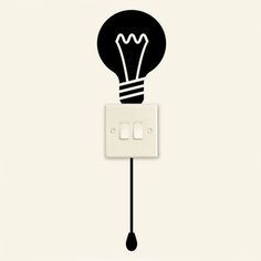 a light bulb plugged in to a wall mounted on the side of a wall