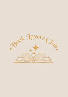 the book lovers club logo with an open book