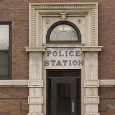 the police station is located in an old brick building