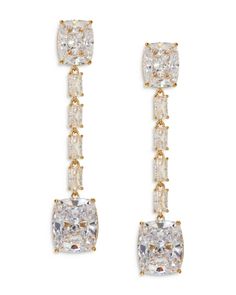 Nadri Cubic Zirconia Linear Drop Earrings in 18K Gold Plated Cubic Zirconia, 18k Gold, Jewelry Accessories, Gold Plate, In Store, Pick Up, Buy Online, Plating, Drop Earrings