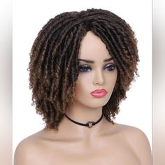 Lady Hanne 12" Dreadlock Wig Short Twist Braids Wigs For Black Women And Men Afro Curly Wig Crochet Twist Braiding Synthetic Wig African Hairstyle #(1b/30 Afro Twist Braid, Dreadlock Wig, Short Twists, Afro Twist, Crochet Twist, Braids Wig, Wigs For Black Women, Curly Wigs, Twist Braids