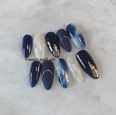 Navy Nails Design, Navy Blue Nail Designs, Navy Blue Nails, Chanel Nails