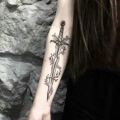 But with crown of thorns and words, but God Thorn Tattoo, Knife Tattoo, Tattoo Inspiration Men, Cross Tattoo Designs, Omerta Tattoo, Inspiration Tattoos, Vine Tattoos, Forearm Tattoo Women, Dagger Tattoo