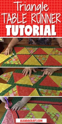 the instructions for triangle table runner