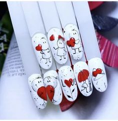 Diy Valentine's Nails, Valentine Nail Art, February Nails, Trendy Nail Art Designs, Nail Designs Valentines, Nail Art Designs Diy, Nail Art Videos