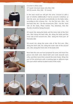 instructions on how to make an ornament for a coffee cup holder with yarn