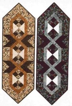 two quilts with different designs on them