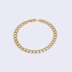 14K Gold Diamond Cut Hollow Pave Cuban Curb Bracelet Curb Chain, Diamond Cut, Timeless Classic, Gold Diamond, Diamond Cuts, Yellow Gold, Bracelet, Chain, Wardrobe