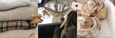 a collage of photos showing different types of blankets and stuffed animals in the back seat of a car