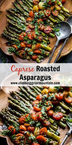 grilled asparagus with tomatoes and parsley