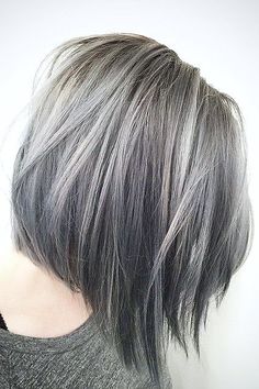 lzzrjewelry: “ super stylish silver hair // lzzr jewelry “natural, dyed or even photoshopped- these are definitely some shades of gray we’d love to try! which of these looks is your favorite? would... Blond Cenușiu, Ash Brown Hair, Brunette Balayage, Brunette Hair With Highlights, Transition To Gray Hair, Gray Hair Highlights, Grey Hair Color