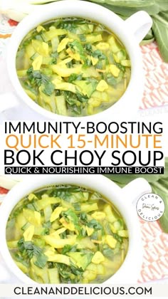 This 15-minute bok choy soup is packed with immunity-boosting ingredients like garlic and turmeric, making it perfect for when you need a comforting reset. Whether you're feeling under the weather or just want a healthy, feel-good meal, this simple recipe comes together in no time! Make this 15-Minute Bok Choy Soup today! #HealthyRecipes #ImmuneBoosting #QuickMeals | @danispies Vegetable Soup Bokchoy, Sweetcorn Soup, Lighter Meals, Soup Quick, Cheesy Potato Soup, Vegetable Soup Healthy, Clean And Delicious, Premier Protein, Keto Ideas