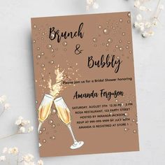 a brunch and bubbly birthday party with champagne glasses