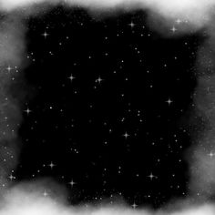 black and white photo of stars in the sky with clouds around them, as if for background