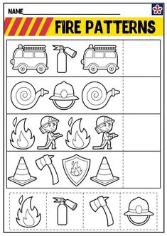 fire safety worksheet for kids to learn how to use the printable pattern