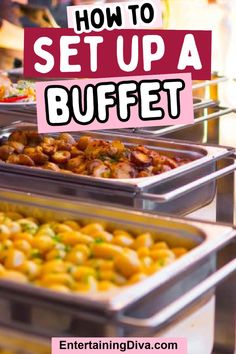 How To Set Up A Buffet | Parties Catering Table Setup Food Stations, How To Set Up A Buffet Table Display, Professional Buffet Set Up, Fancy Buffet Table Setup, Family Style Buffet Wedding, How Schould The Tables Be Set At Wedding Buffet, Buffet Recipes, Football Party Appetizers, Superbowl Party Games