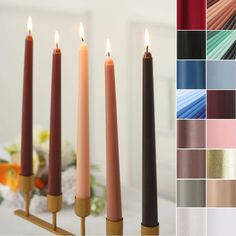 candles with different colors and sizes on them