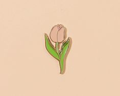 Tulip Stem Pin-Enamel Pins-And Here We Are Enamel Lapel Pin, Lapel Pin, Lapel Pins, Tulips, Enamel Pins