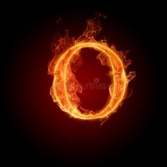 the letter o is made up of fire