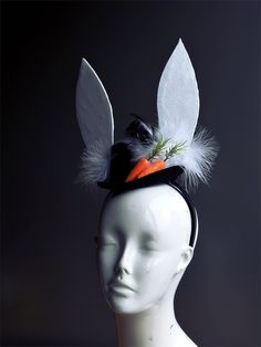 Atop the black hat sit two white bunny ears, standing tall and proud, with soft feather fluff, at the base of the ears adding personality to the design and cute little carrots. S H I P P I N G -  Processed same day or within 24 hours.  1-2 day guaranteed delivery, add item to cart, click shipping tab for rates.  Pls leave a checkout note with your need date & contact number  Msg for delivery time frames (Include your state/country) S I Z E  One size fits all. Dimensions are available upon reques Elegant Face Mask, Masquerade Mask Women, Black Carrot, Prom Dance, Thank You Wishes, Carnival Festival, Garden Chic, Easter Event, Rabbit Ears